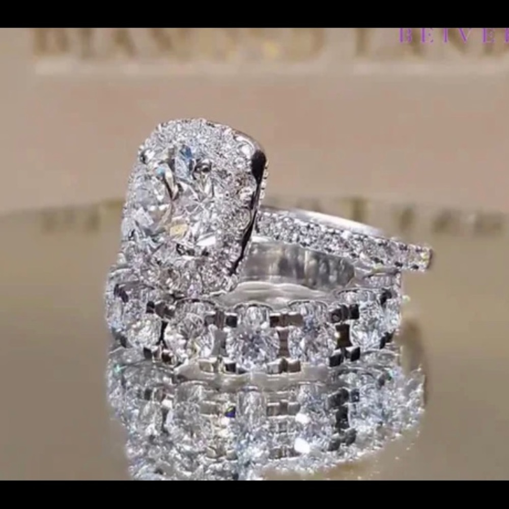 Ring Jewelry Set Square Shape